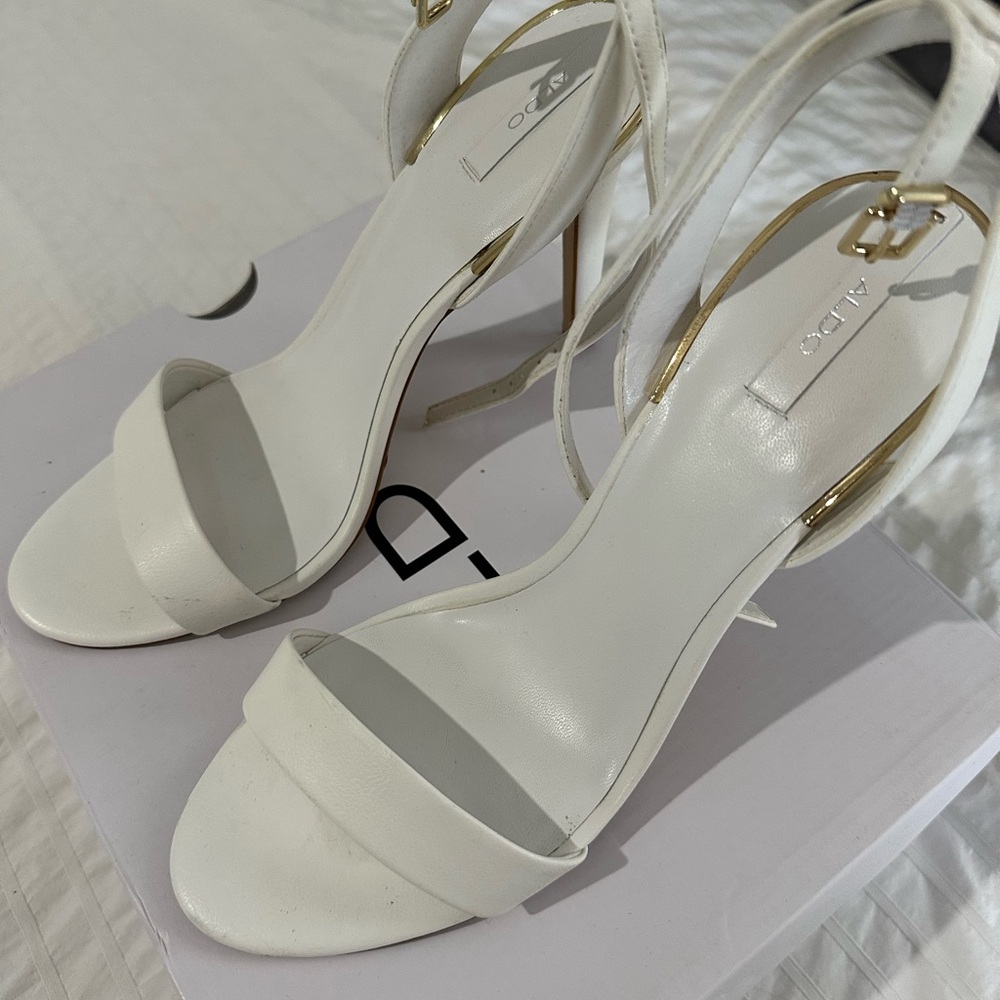 ALDO White Strappy Heels